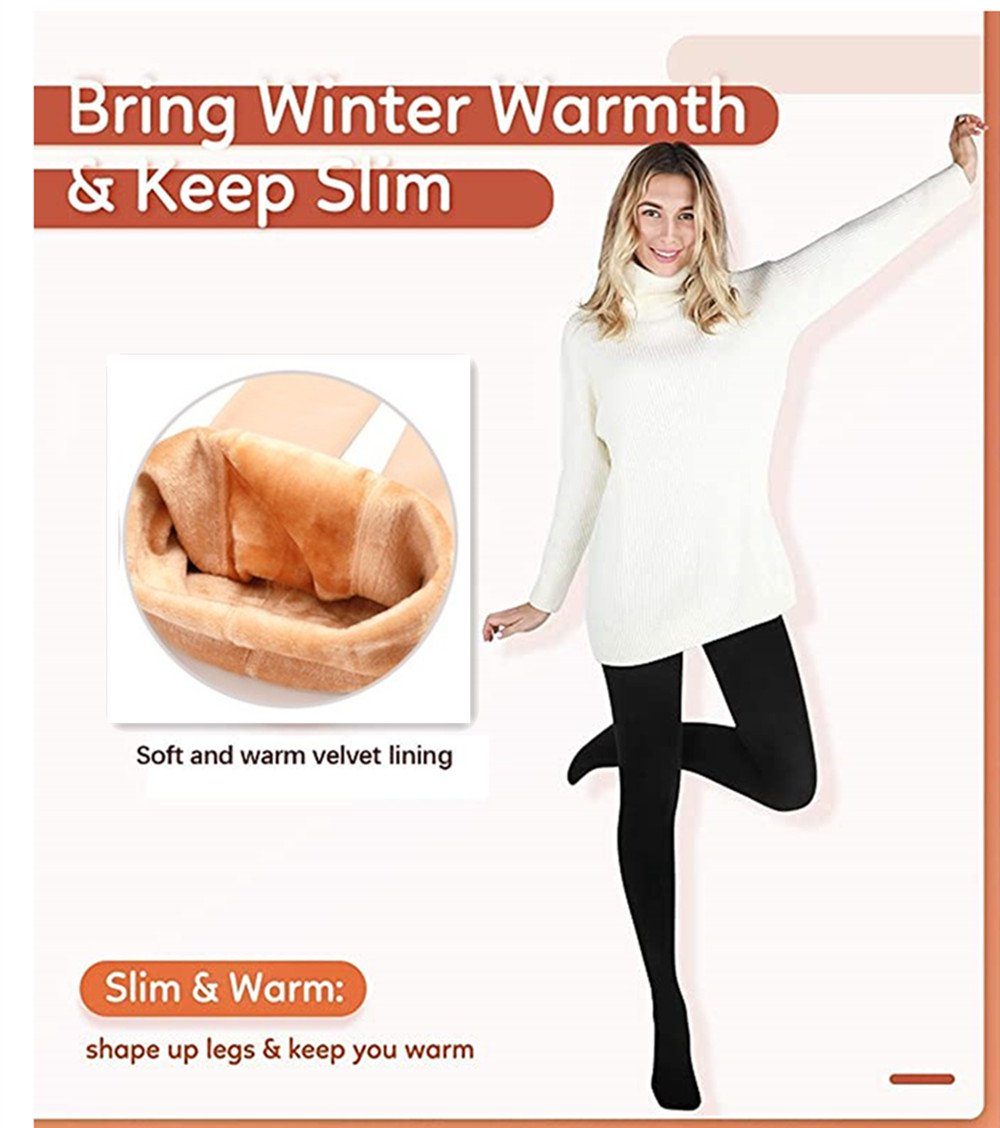 XDeer Strumpfhose Damen Strumpfhose mit warm DEN Strumpfhose Thermostrumpfhosen 220 220/300g Innenfleece Winter St) (1