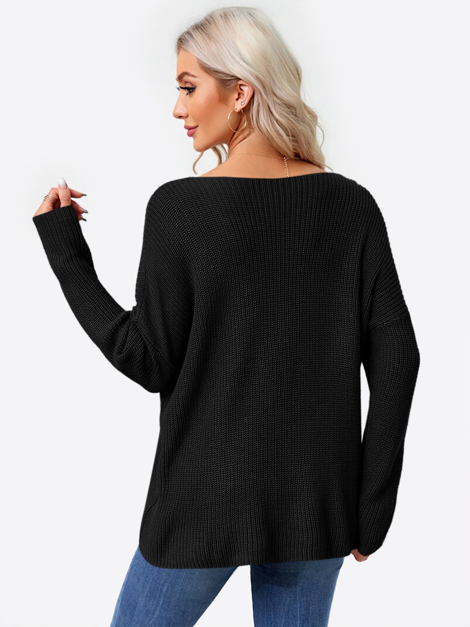 Imily Bela Sweater Damen V-Ausschnitt Langarm günstig online kaufen