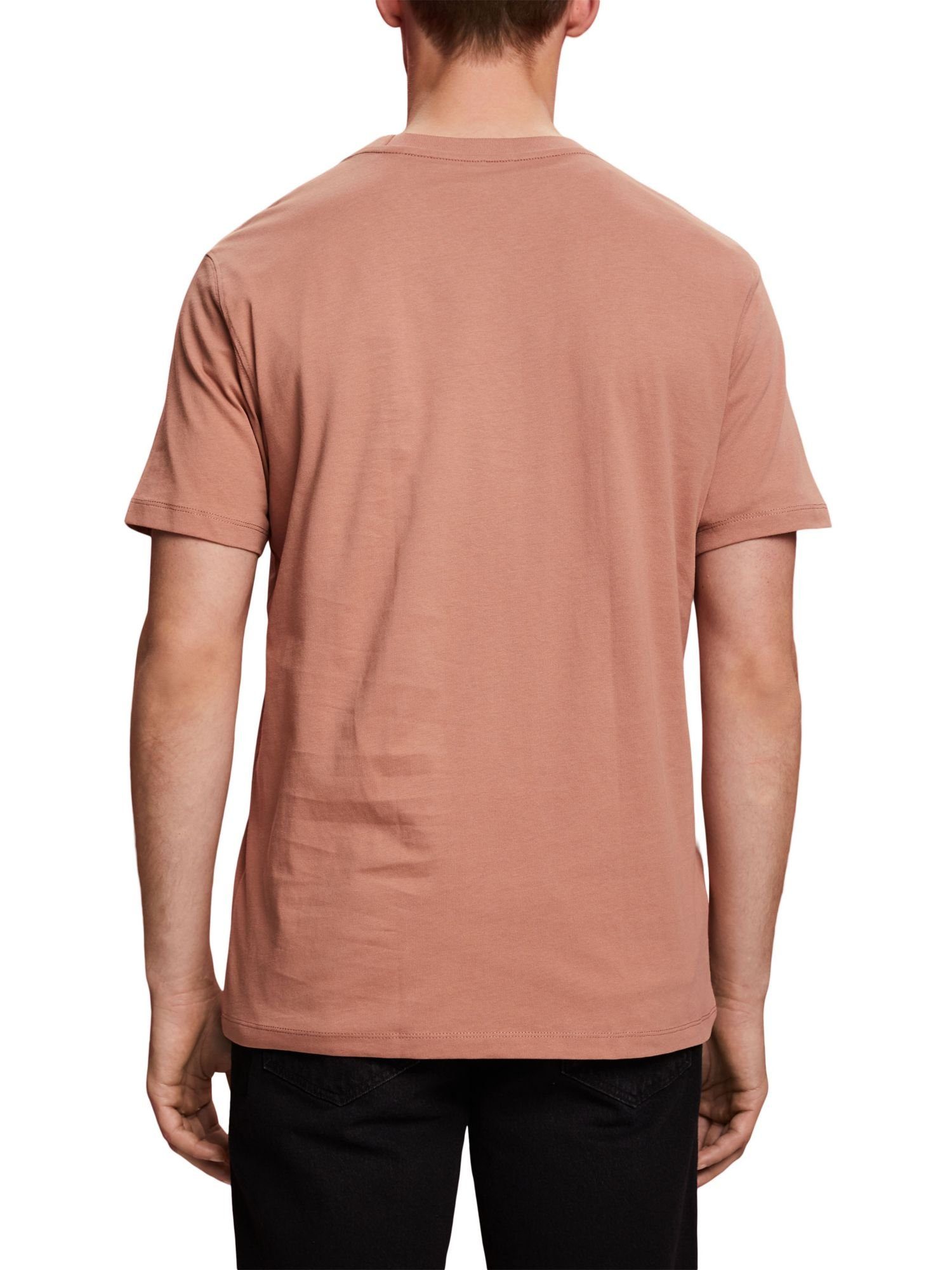 Esprit T-Shirt 100 OLD PINK % Print, mit Rundhals-T-Shirt Baumwolle (1-tlg) DARK