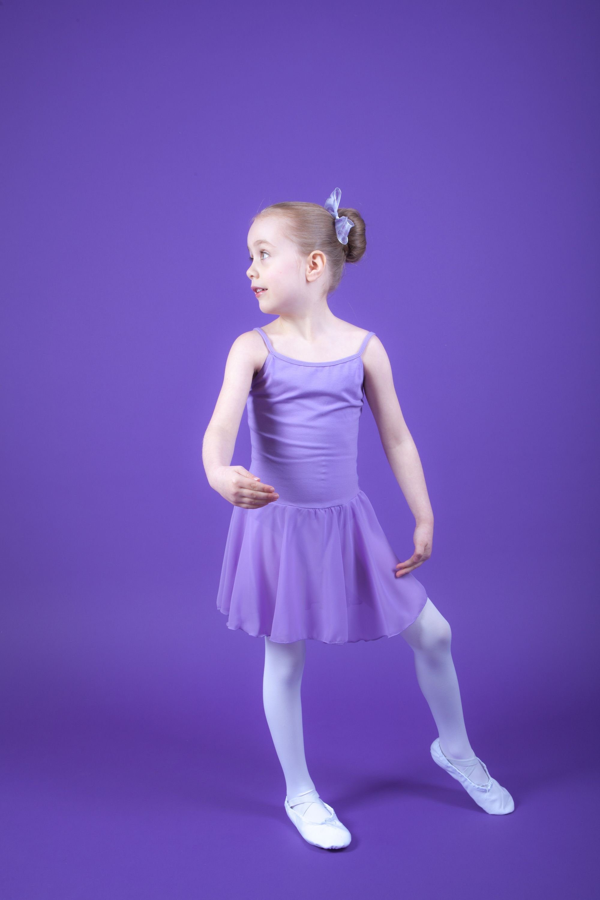 Kinder Ballettkleid Schuhe Muster Spaghetti-Träger Ballett Trikot mit Röckchen 