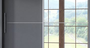 Feldmann-Wohnen Schwebetürenschrank Ivona (1-St) 150x62x216cm, 2-türig mit Spiegel, Absetzungen silberfarben