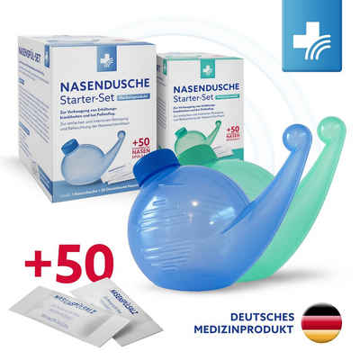 Wachter's Nasensauger Nasenspül-Set blau, Nasendusche + 50 Beutel Nasenspülsalz