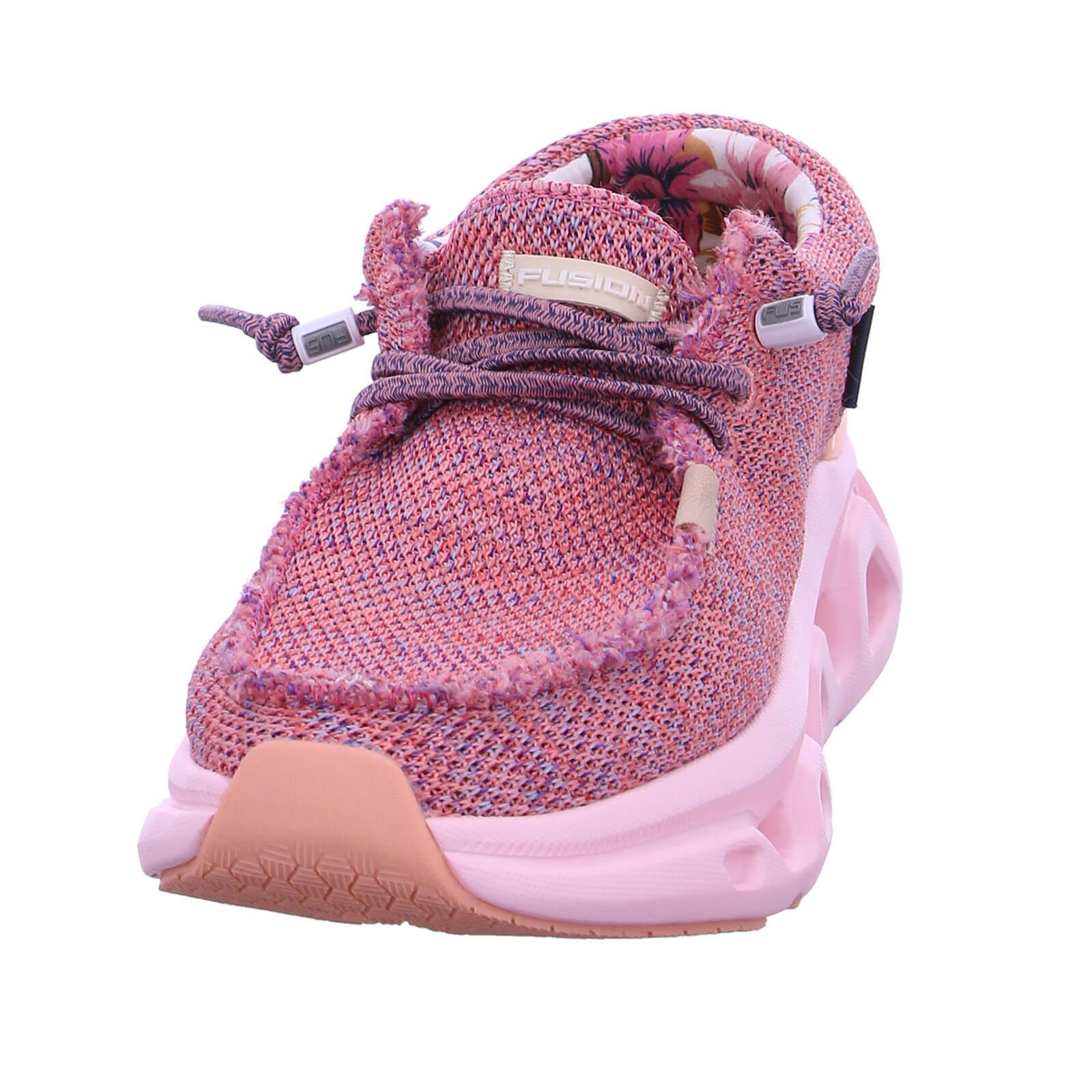 Fusion Slip-On Sneaker Damen Schuh Emma 5.0 Leinenoptik mit Gummizug - Leinenschuh Korksohle – Bild 4 von 5