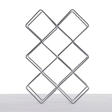 DESIGN DELIGHTS Weinregal Weinflaschenhalter "QUADRAT", Metall, silber, 46 cm, Weinständer