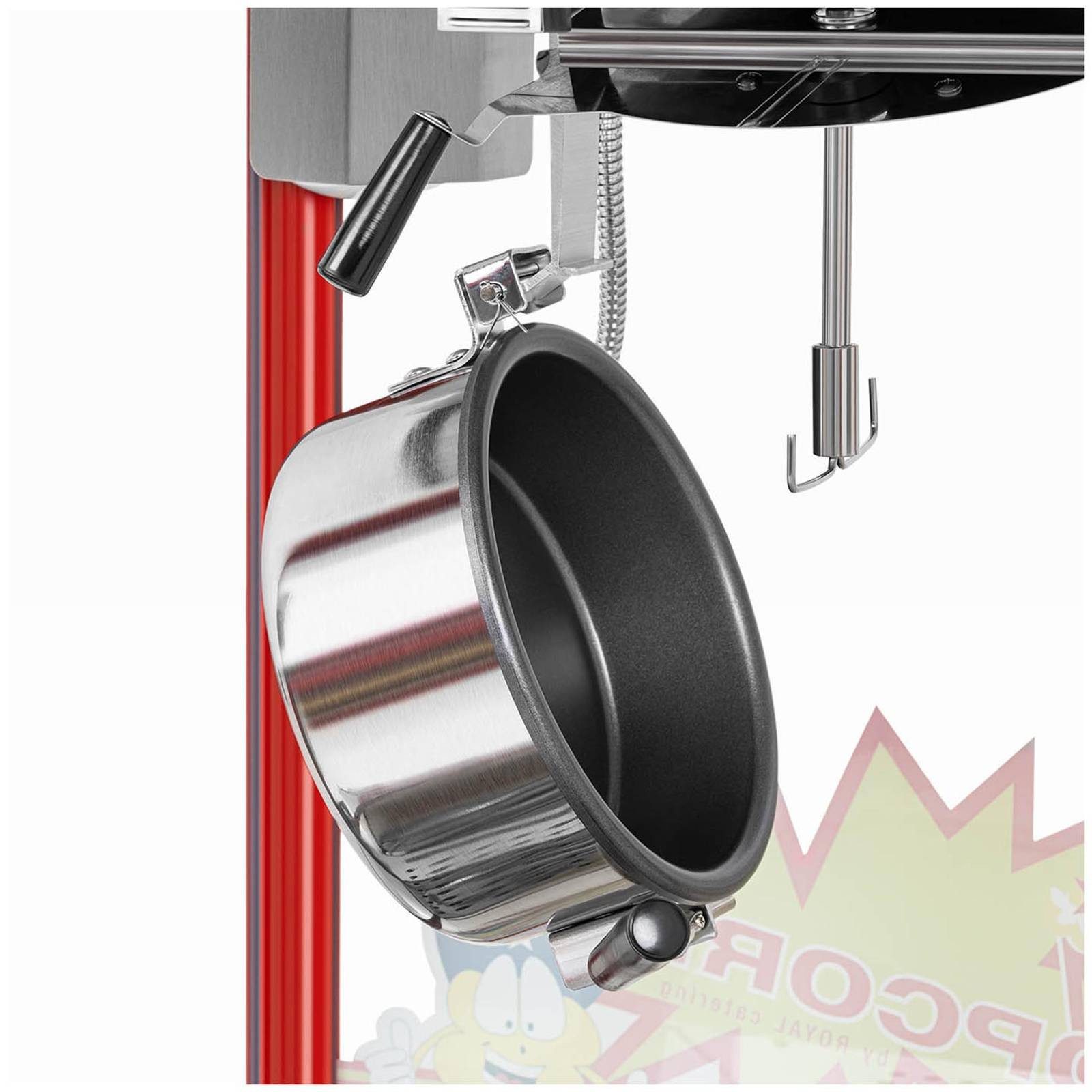 Royal Catering Popcornmaschine Popcornmaker 1500 W 5 kg/h rot Popcornautomat Teflon USA-Design