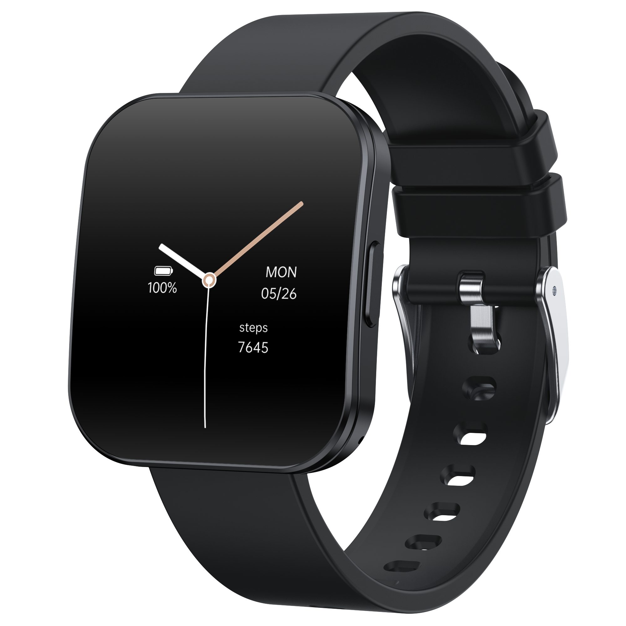 Levowatch TINY Herren Smartwatch, 8mm flach, Sprachassistent, AMOLED Always-On Smartwatch (4,7 cm/1.8 Zoll, Android und iOS) Fitness Tracker Uhr, 3 Armbänder, BT5.3, wasserdicht, robustes Alu-Gehäuse, 4-teilig, Schrittzähler, Puls, SpO2, Blutdruck, Schlafüberwachung, Anruffunktion