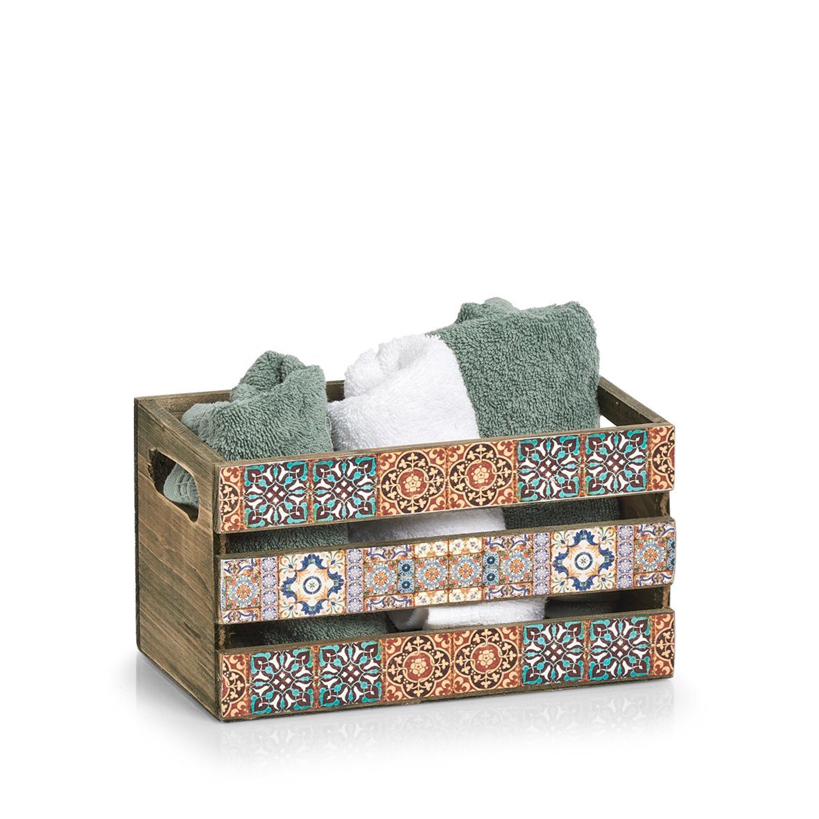 Zeller Present Aufbewahrungskorb Deko-Kiste "Mosaik, Holz, 24 x 14 x 13,5 c günstig online kaufen