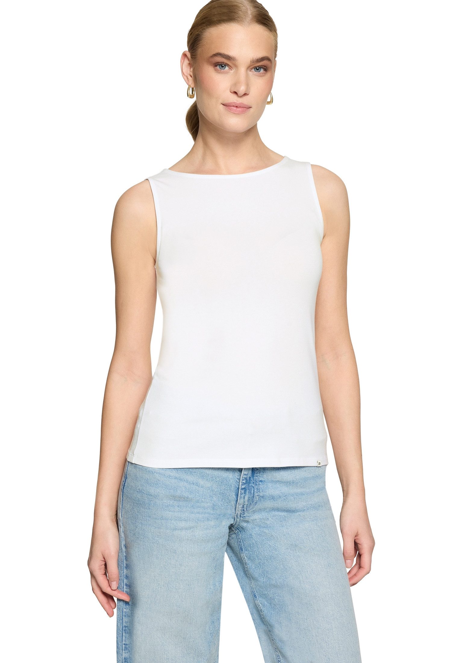 Tanktop Damen Shirt mit U-Boot-Ausschnitt