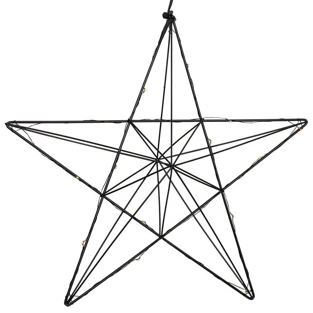 STAR TRADING LED Stern LED-Weihnachtsstern LINE 20 warmweiße LEDs schwarz