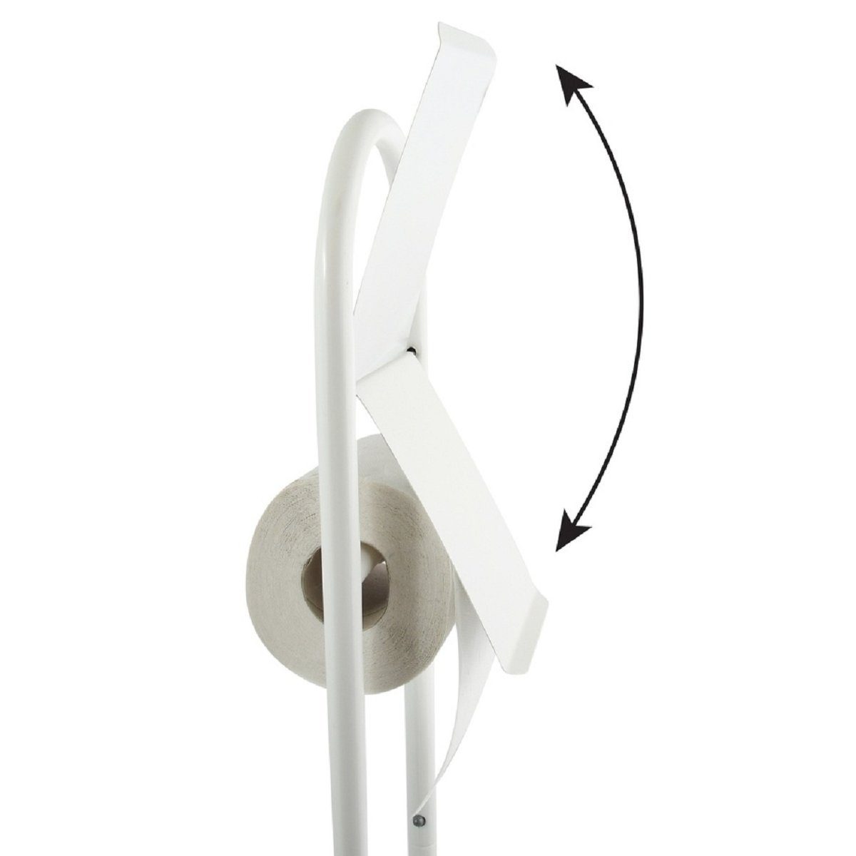 MSV Toilettenpapierhalter WC Standgarnitur 2in1, Kombiniertes Badezimmer Standelement aus Toilettenbürste und Rollenhalter, Bürste Edelstahl, herausnehmbarer In – Bild 4 von 4