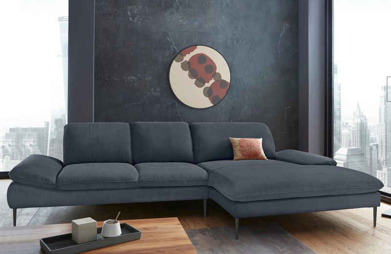 W.SCHILLIG Ecksofa enjoy&MORE, Sitztiefenverstellung, Füße schwarz pulverbeschichtet, Breite 340 cm