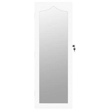 vidaXL Spiegel Schmuckschrank mit Spiegel Wandmontage Weiß 37,5x10x106 cm (1-St)