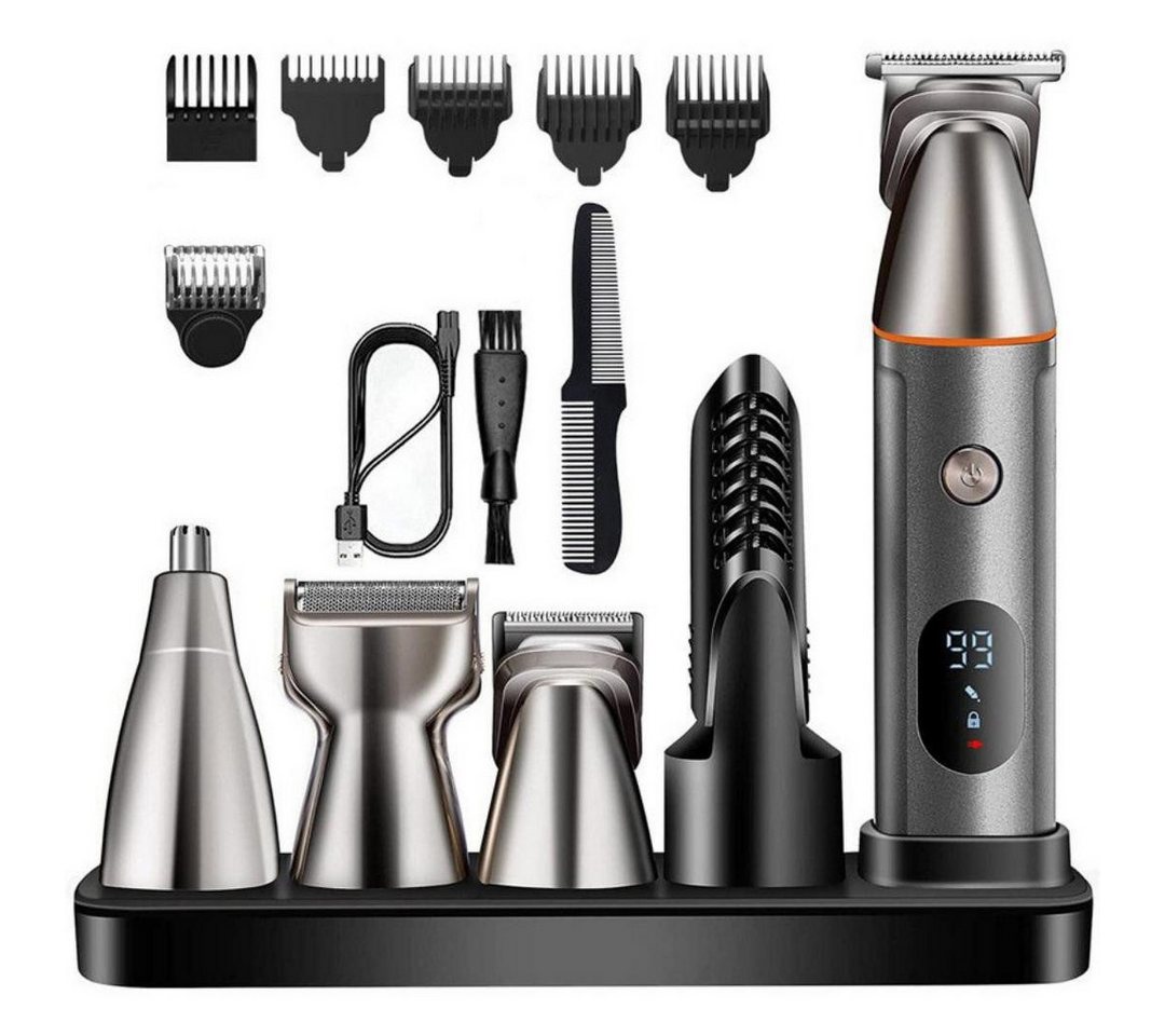 Forrlite Haarschneider Barttrimmer Bartschneider Herren 5 in 1 Haarschneidemaschine Set, 100% wasserdicht,LED-Anzeige, Lange Standbyzeit