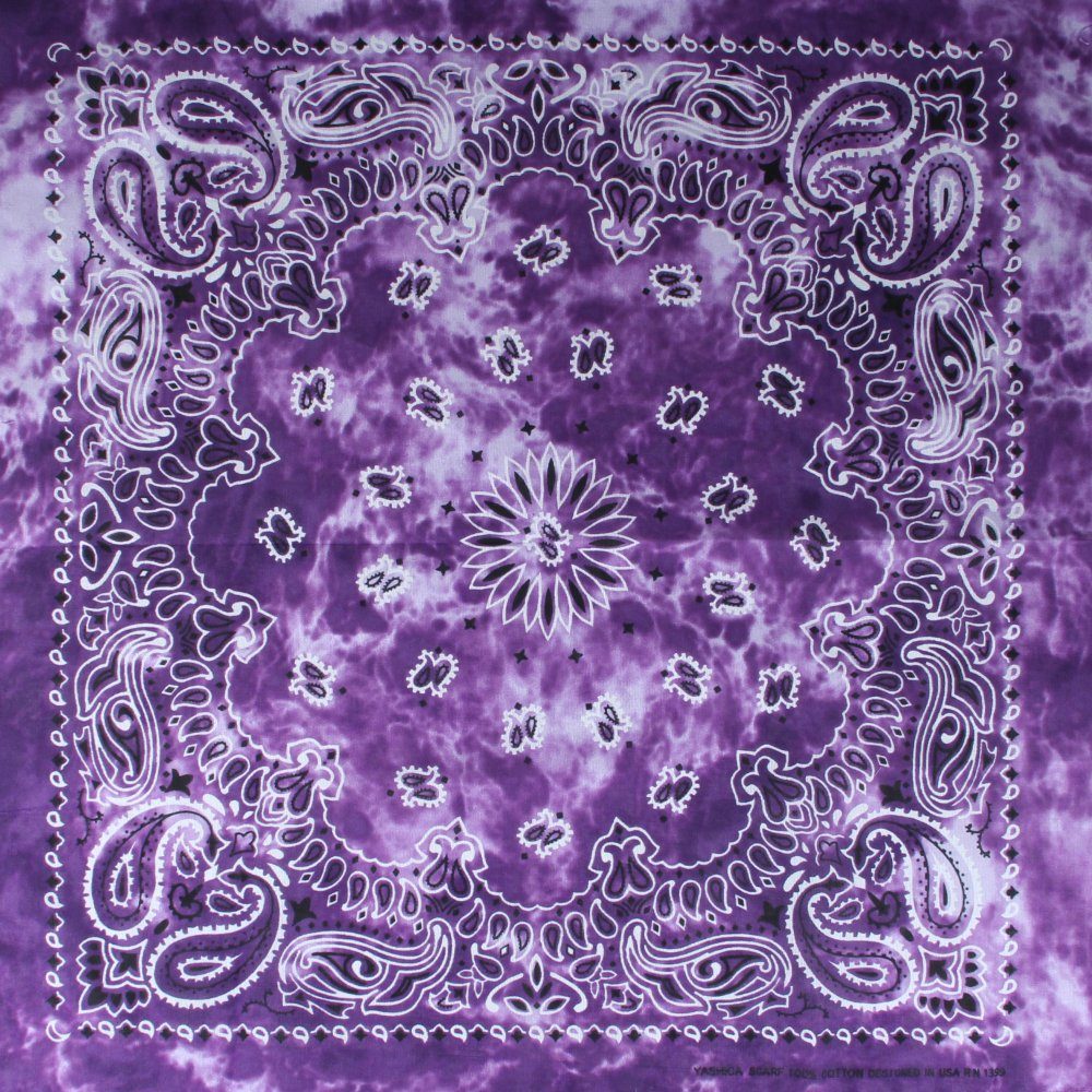 Goodman Design Bandana Bandana Kopftuch Halstuch lila Flieder Paisley Blüten ca. 54 x 54 cm, Baumwolle