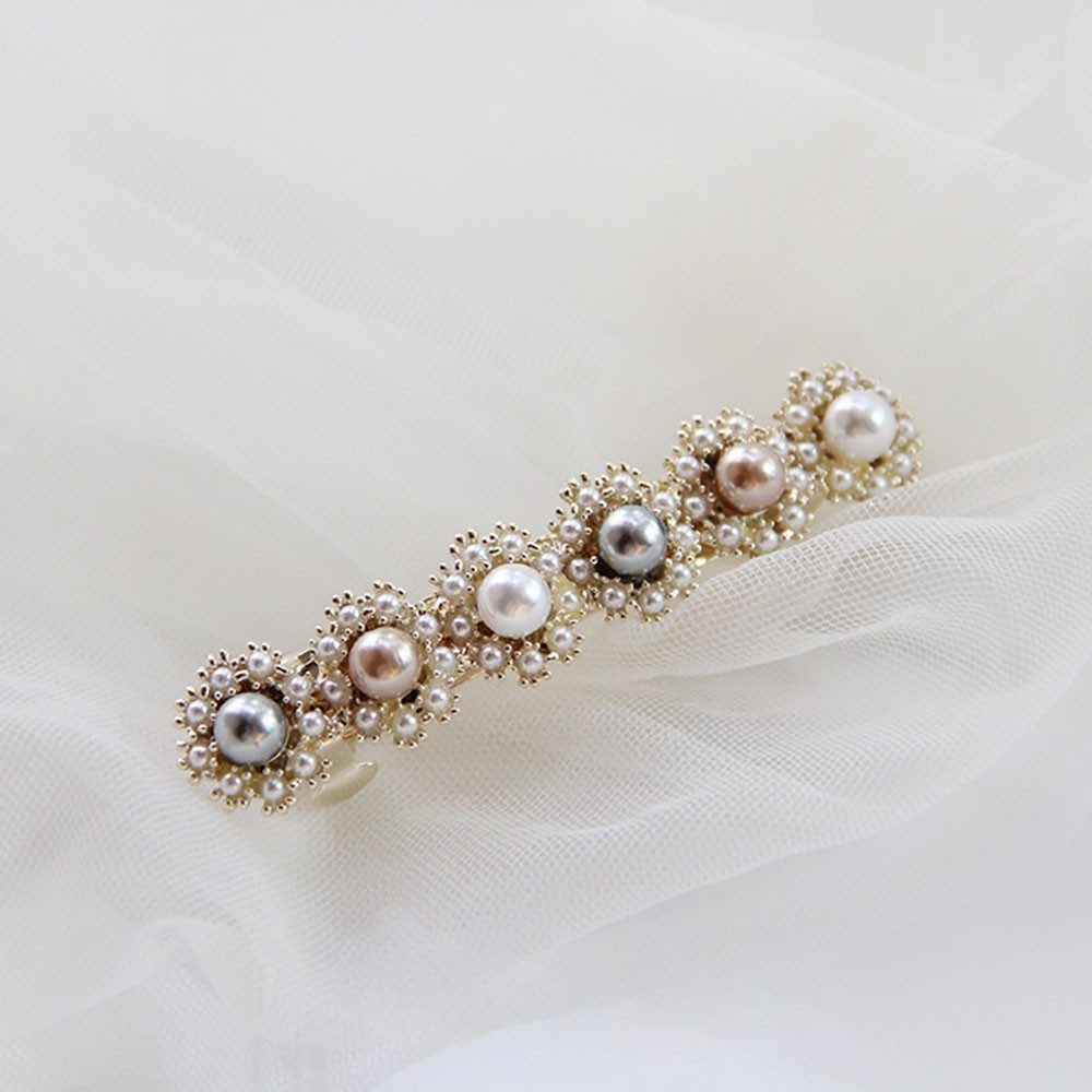 The Beauty House Haarspange Luxuriöse Haarklammer Damen mit Perlen Haarkamm Haarschmuck, eleganter Haarclip für Hochzeit, Party & Alltag