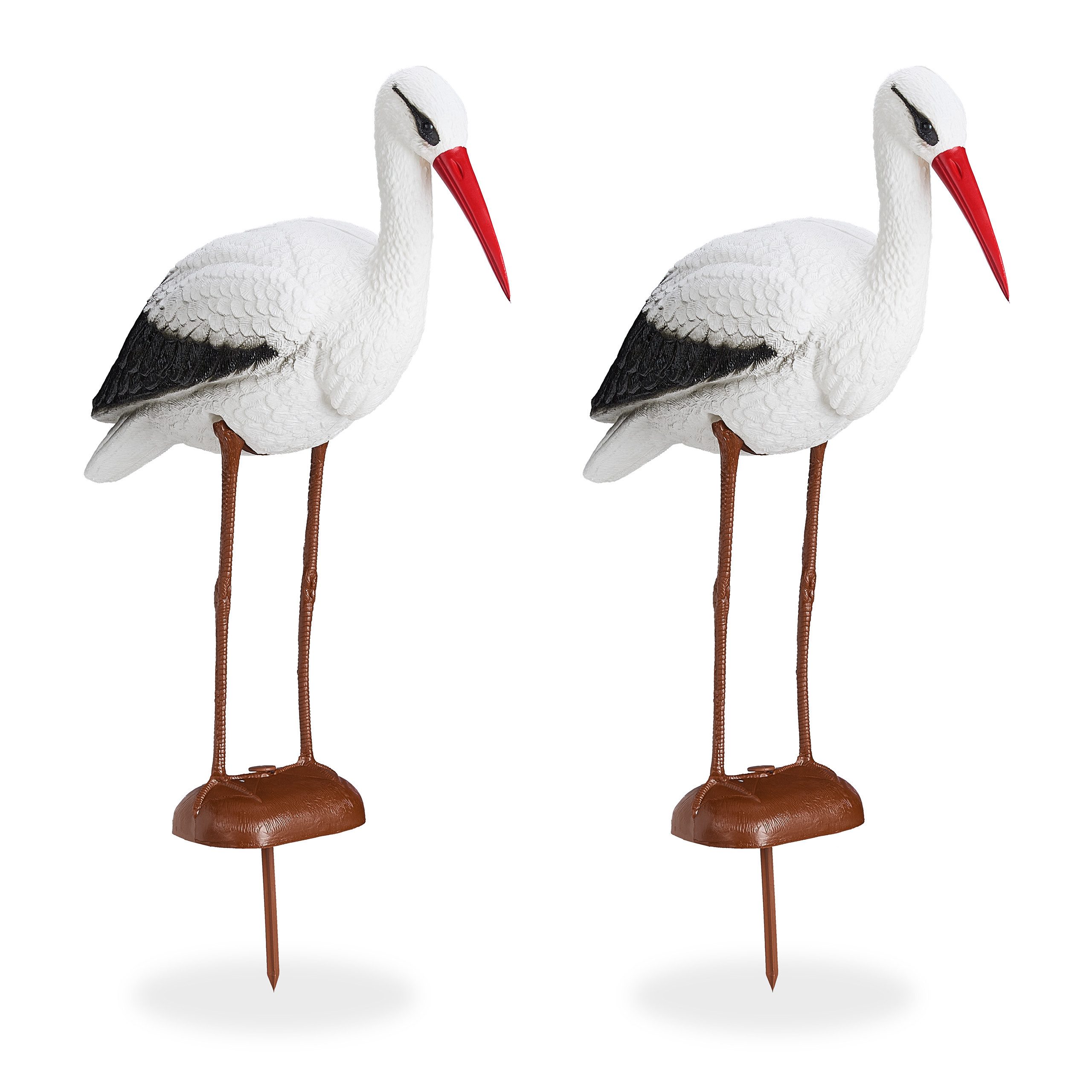 relaxdays Gartenfigur 2 x Gartenfigur Storch günstig online kaufen