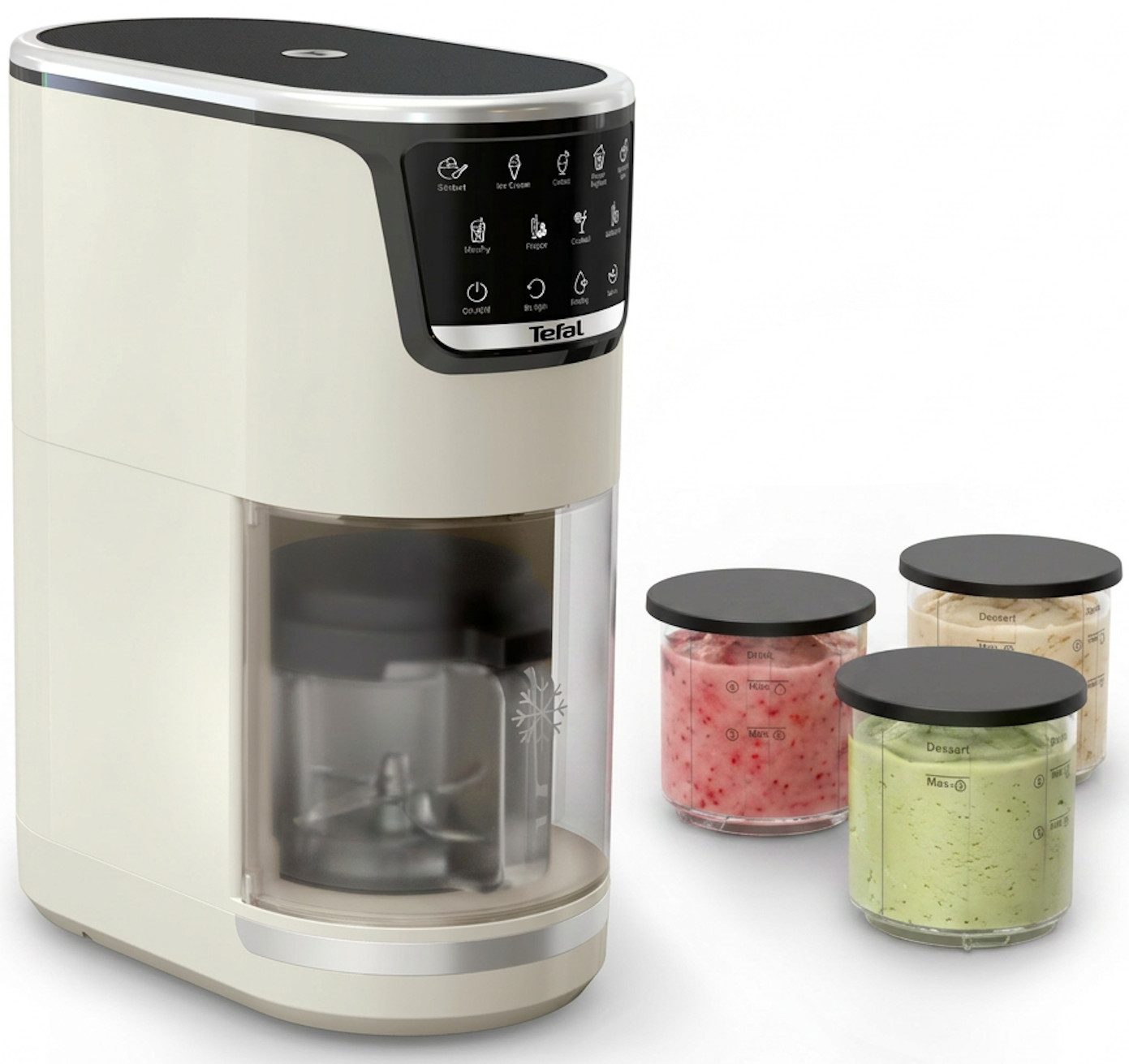 Tefal Eismaschine Dolci, 1,4 l, 600 W, 10 Programme, automatisches Reinigungsprogramm, digitales Rezeptbuch