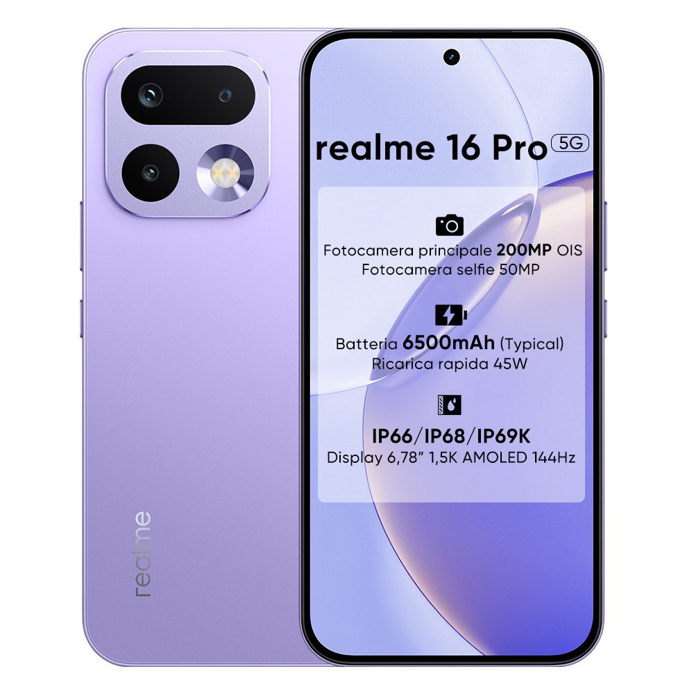 Realme Realme 16 Pro 5G 200MP Ultra-Klarer Kamera, 6500mAh Akku Smartphone (6.78 Zoll, 256 GB Speicherplatz)