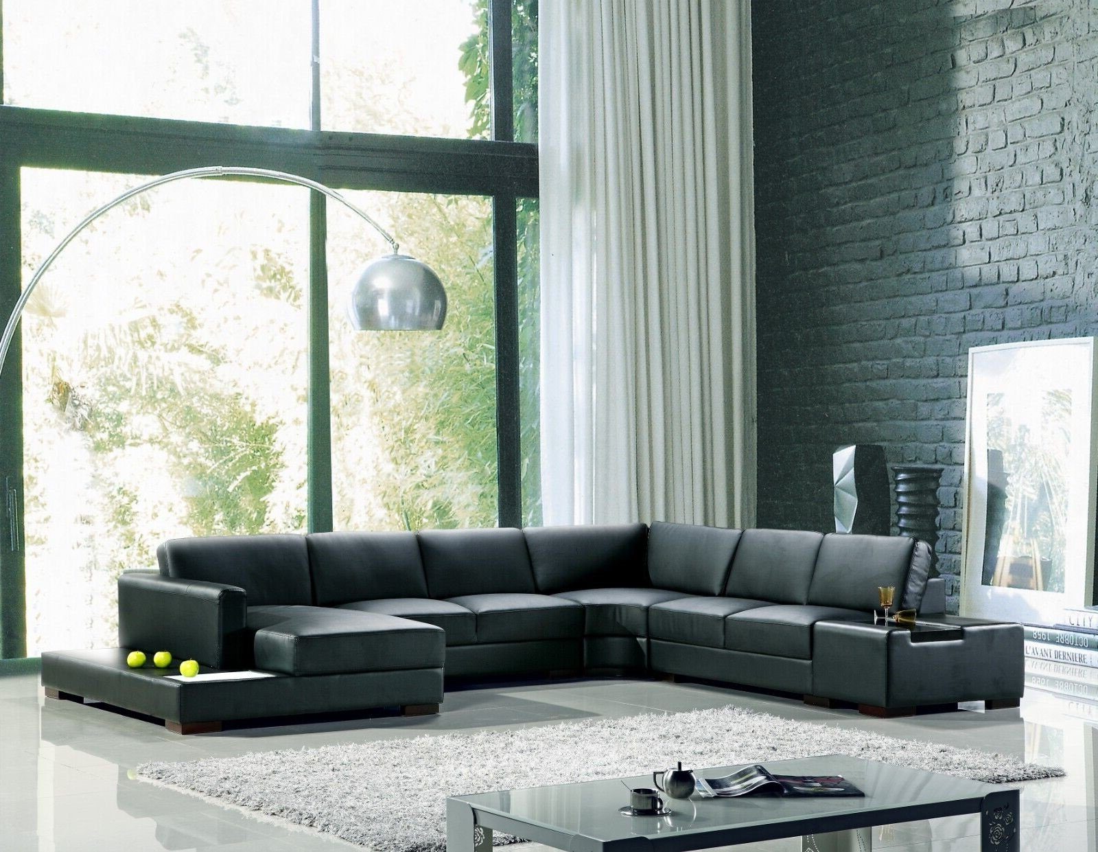 JVmoebel Ecksofa Ecksofa Schwarz U-Form Luxus Stil Modern Wohnzimmer Sofa SOFORT, 1 Teile, Made in Europa