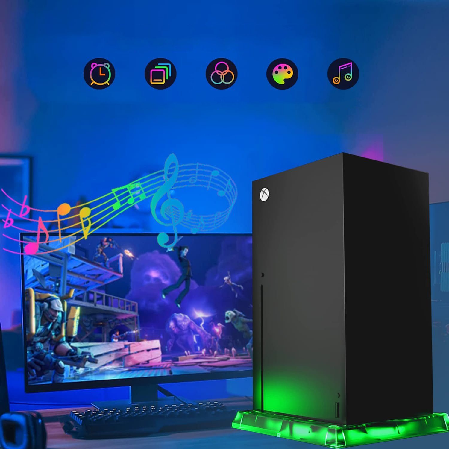 Xbox 5-Controller Dock,RGB,LED-Lichtleiste,für PlayStation Kühlung X/S Serie XBOX-Konsole Tadow