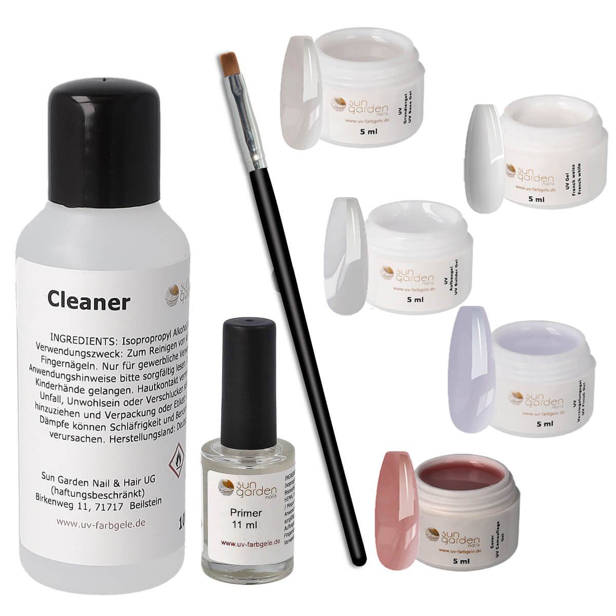 Nagellack-Set UV-Gel Set Little Rock 5x5ml UV/LED Gele incl. Zubehör