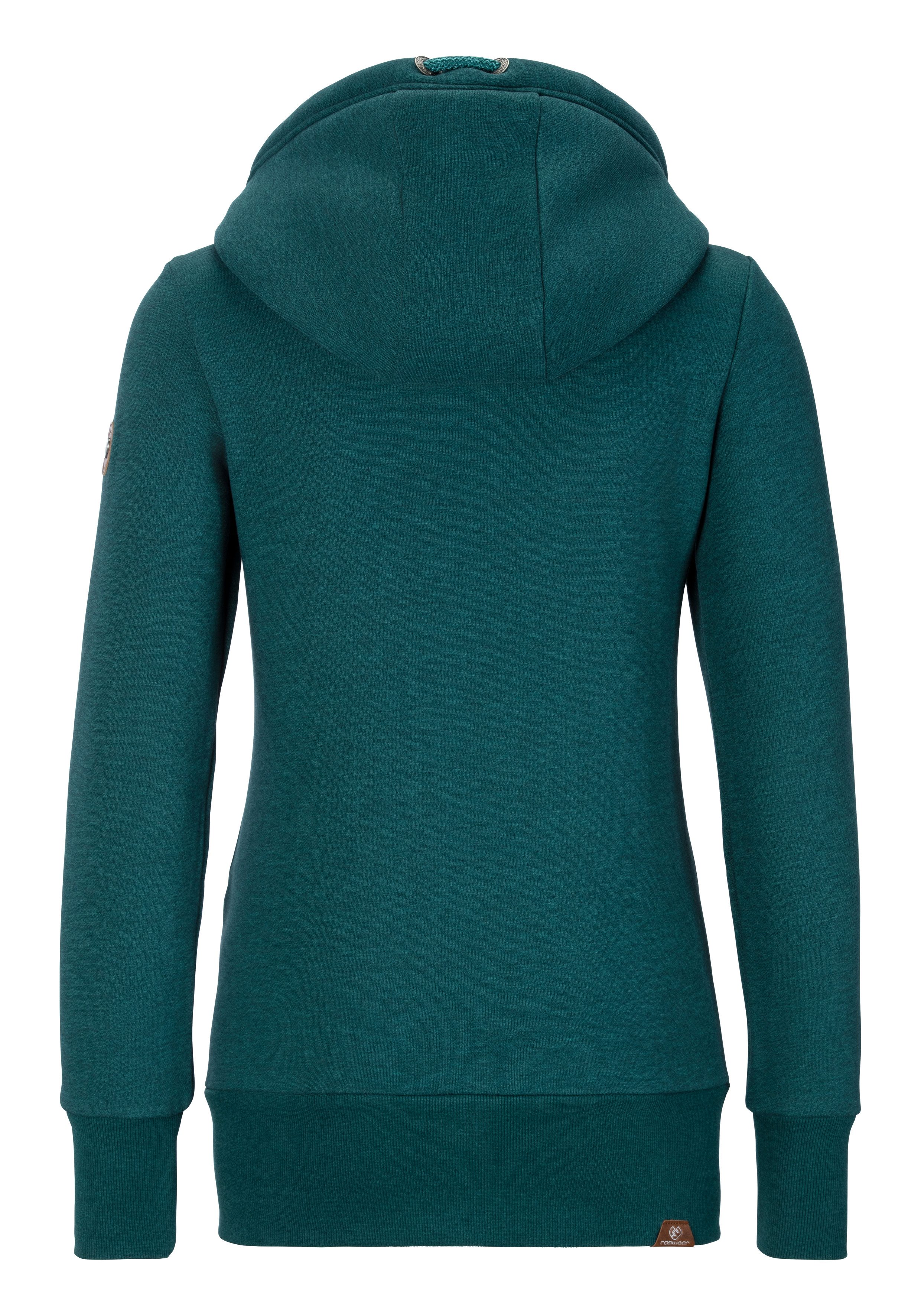 Ragwear Sweatjacke NESKA ZIP O figurbetont in melierter Optik und mit großer Kapuze – Bild 5 von 5