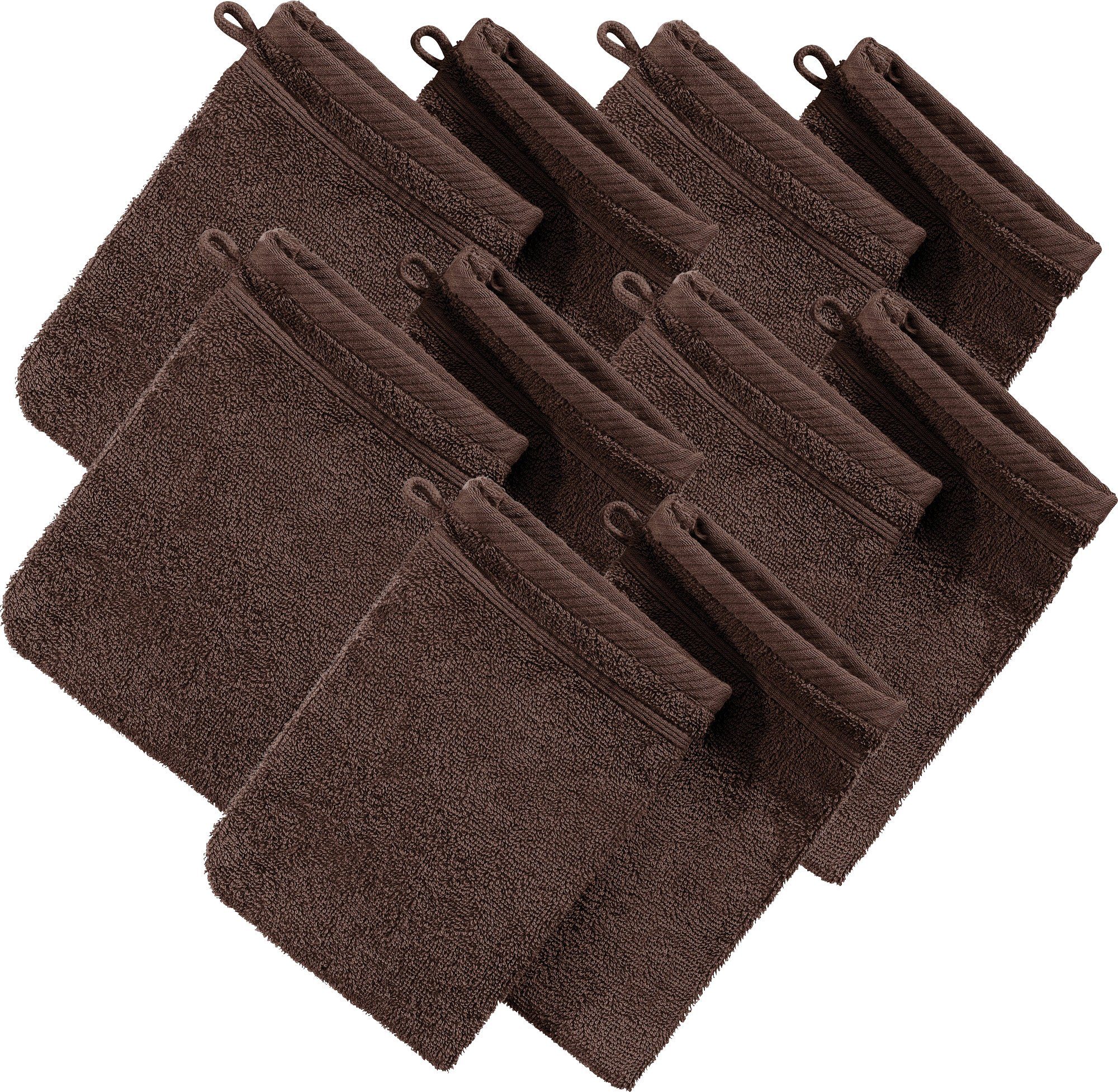 Erwin Müller Waschhandschuh Waschhandschuh "Heidelberg" 10er-Pack, Frottier, Walk-Frottier Uni