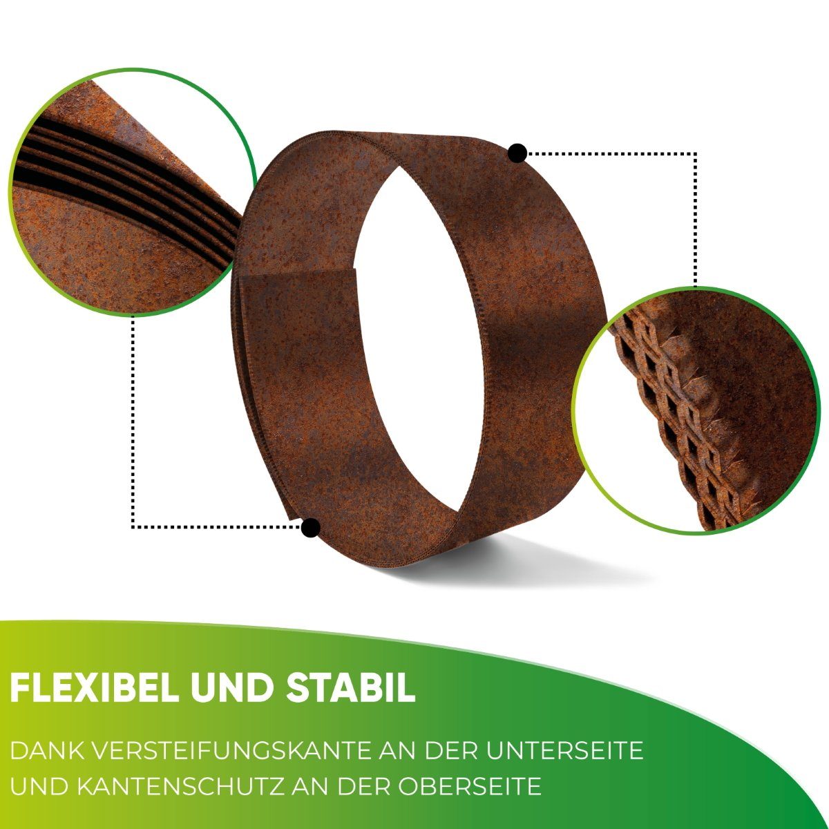 IRKA Rasenkante Rasenkantenband für Garten Beetbegrenzung Beetumrandung Beeteinfassung