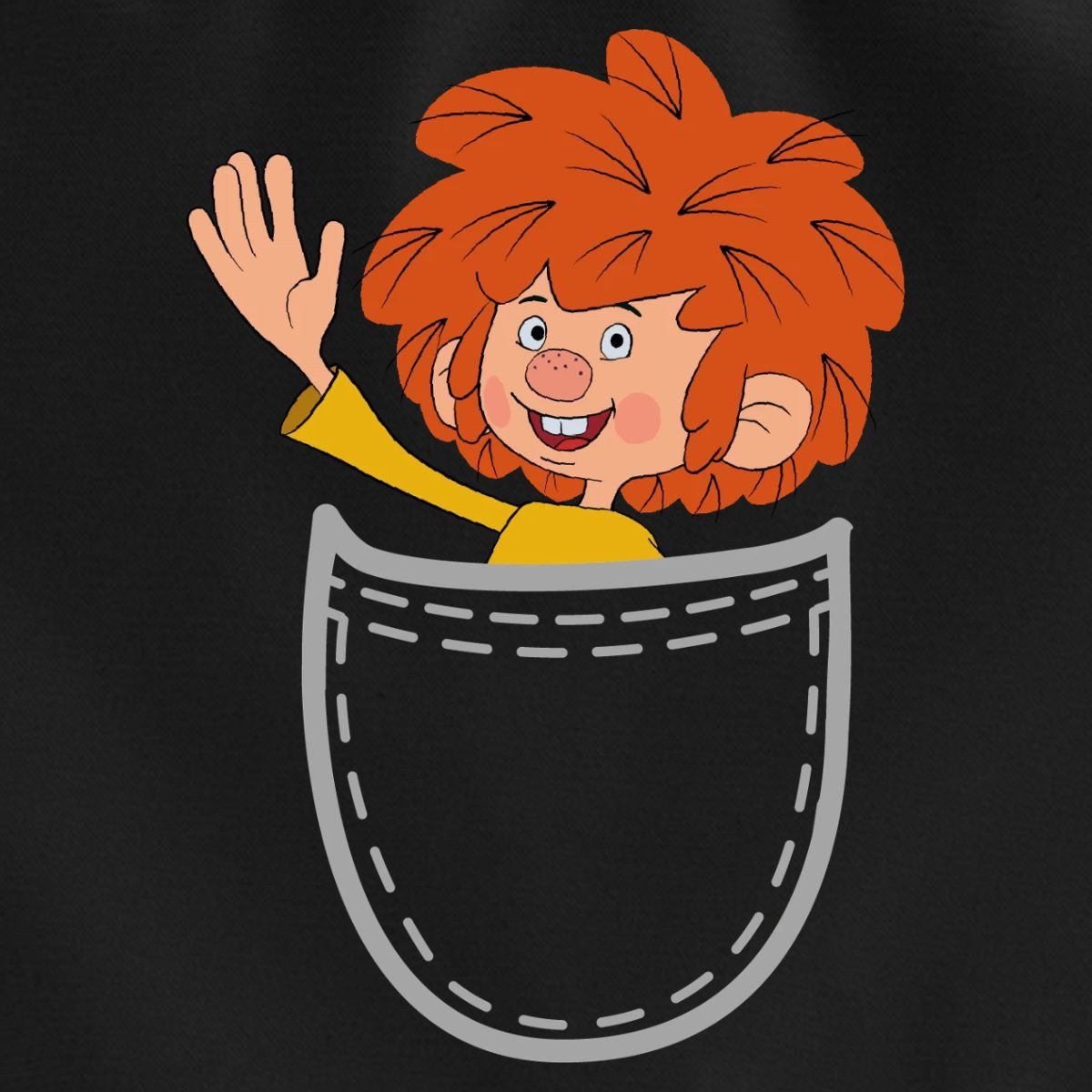 Spreadshirt Rucksack Pumuckl Fröhlich Winkendend Brusttasche Rolltop Rucksack mit 2 Griffen (1-tlg)