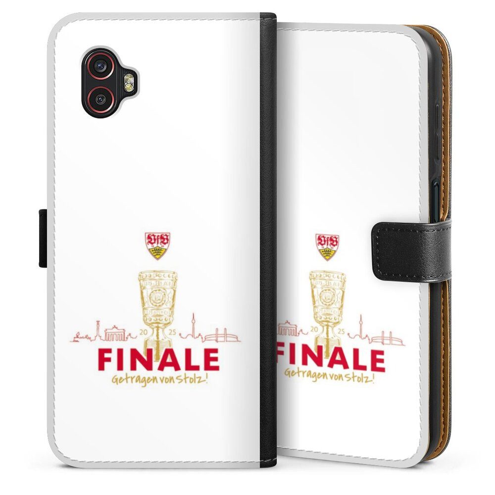 DeinDesign Handyhülle VfB Stuttgart Offizielles Lizenzprodukt Pokal, Samsung Galaxy XCover 6 Pro Hülle Handy Flip Case Wallet Cover