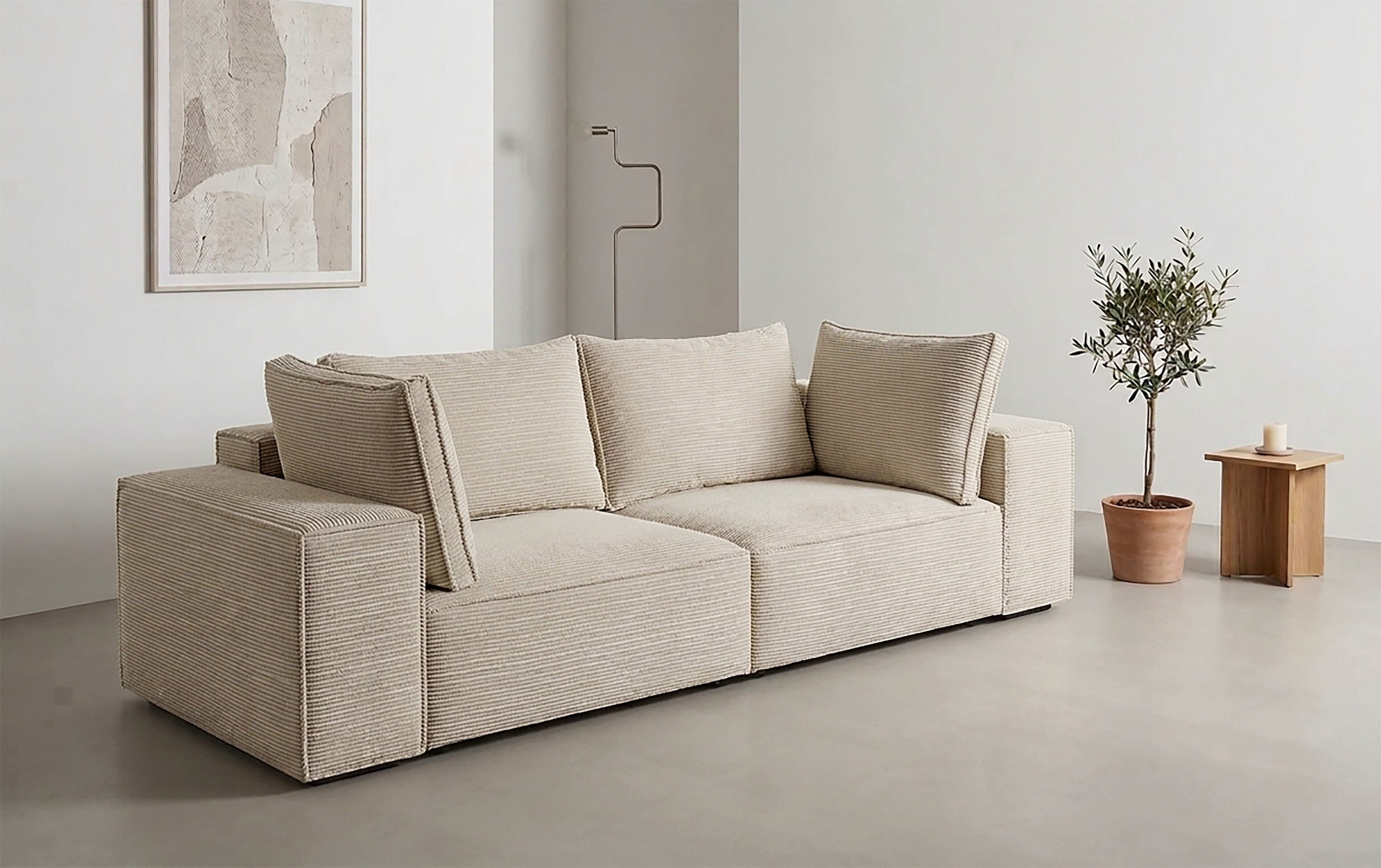 Trends by HG Big-Sofa CONOR, 2 Teile, Schlaffunktion + Bettkasten