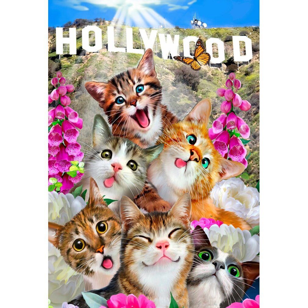 Wooden City Puzzle Holzpuzzle Kätzchen in Hollywood 2in1, 75 Teile ECO, Puzzleteile