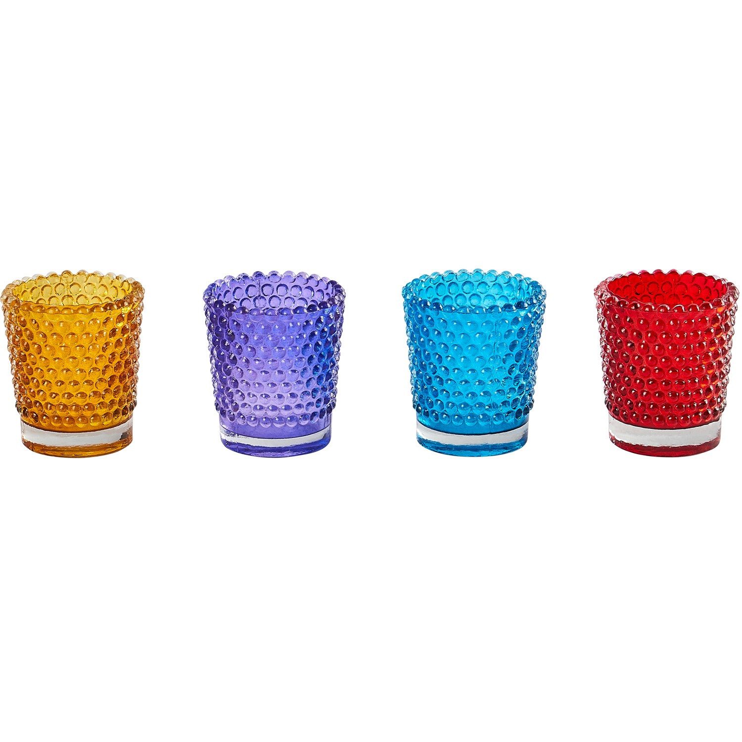 Marrakesch Orient & Mediterran Interior Teelichthalter 4er Set Orientalisches Teelichtglas Alian handgemacht aus Glas 6,5 cm (4 St), Handarbeit