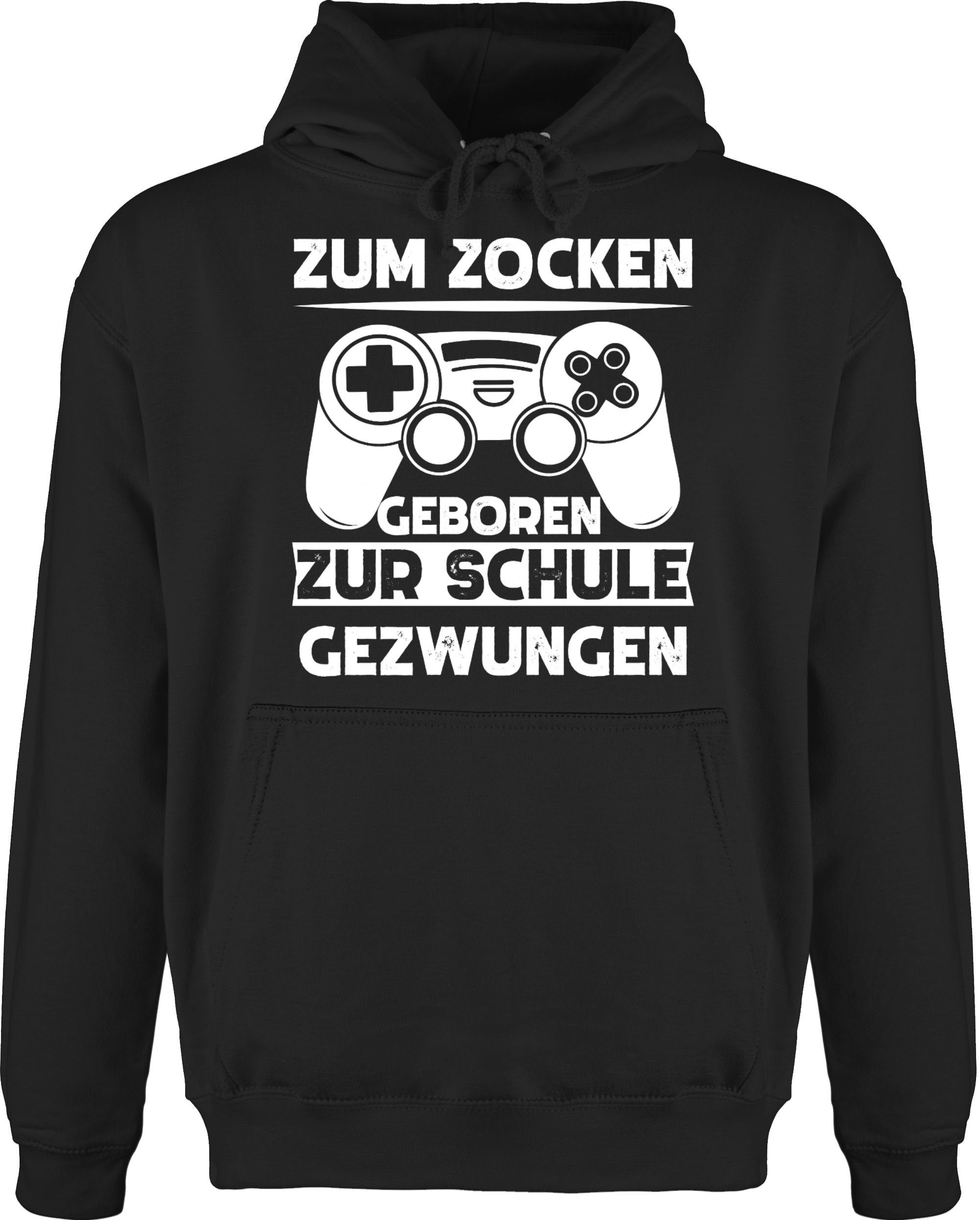 Shirtracer Hoodie »Zum zocken geboren zur Schule gezwungen weiß Nerd