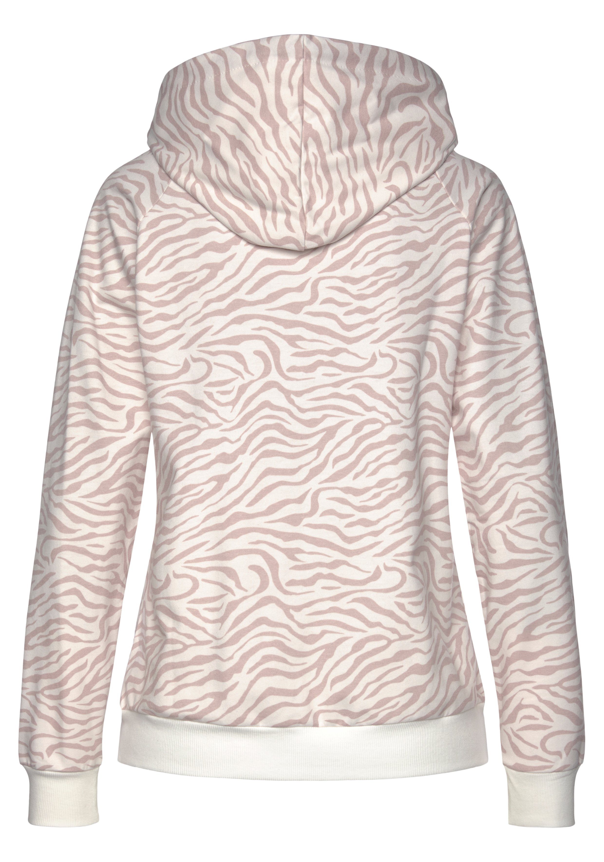 LASCANA Kapuzensweatjacke Sweatshirtjacke mit Details in Roségold, Loungewear