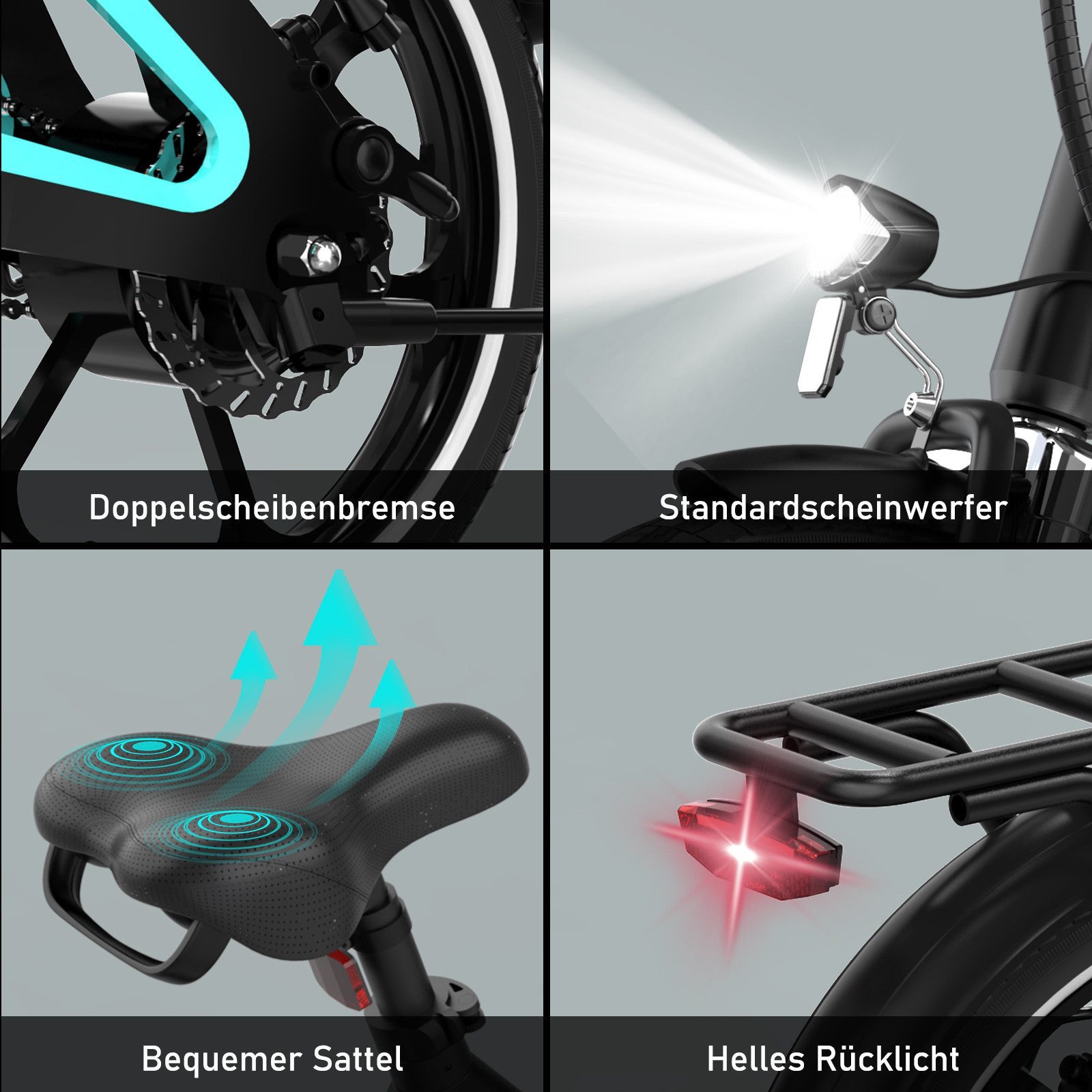HITWAY E-Bike 16 inch Electric Bicycle Folding Bike for Women and Men with 36V 7.8Ah Battery, Rear Motor, 280.8 Wh