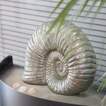 440s Dekoobjekt 440s Ammonit Hilda Polyresin, silberfarben