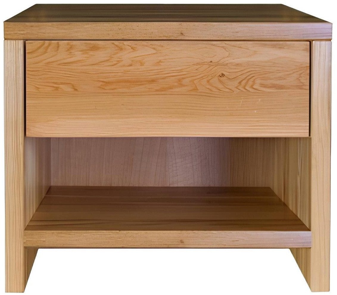 Xlmoebel Nachttisch Eiche Nachtschrank mit Schublade und Regal in natürlichem Design (Nachttisch, 1-St., Nachttisch), Hergestellt in Europa