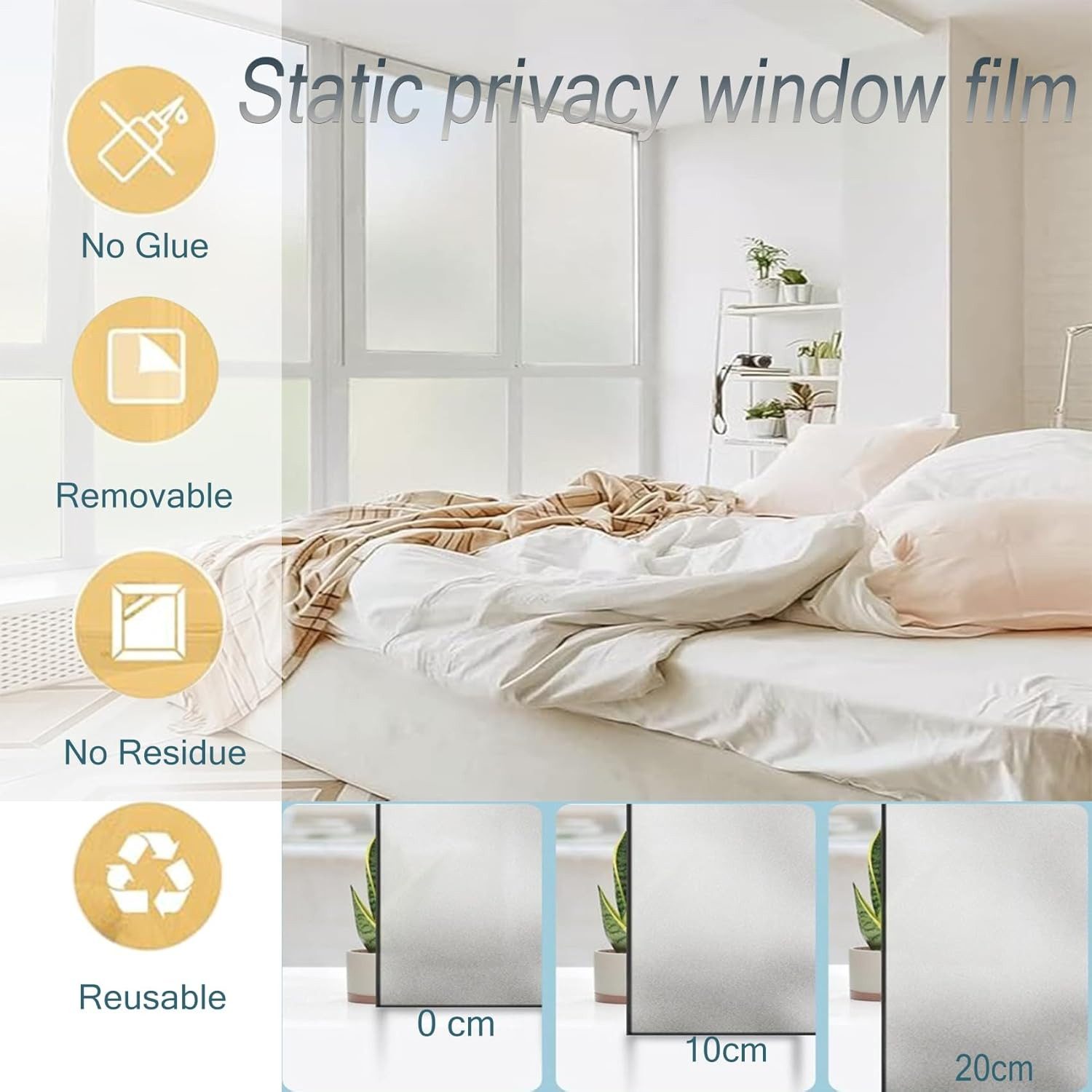Coonoor Fensterfolie Selbsthaftend Blickdicht Sichtschutzfolie Fenster günstig online kaufen