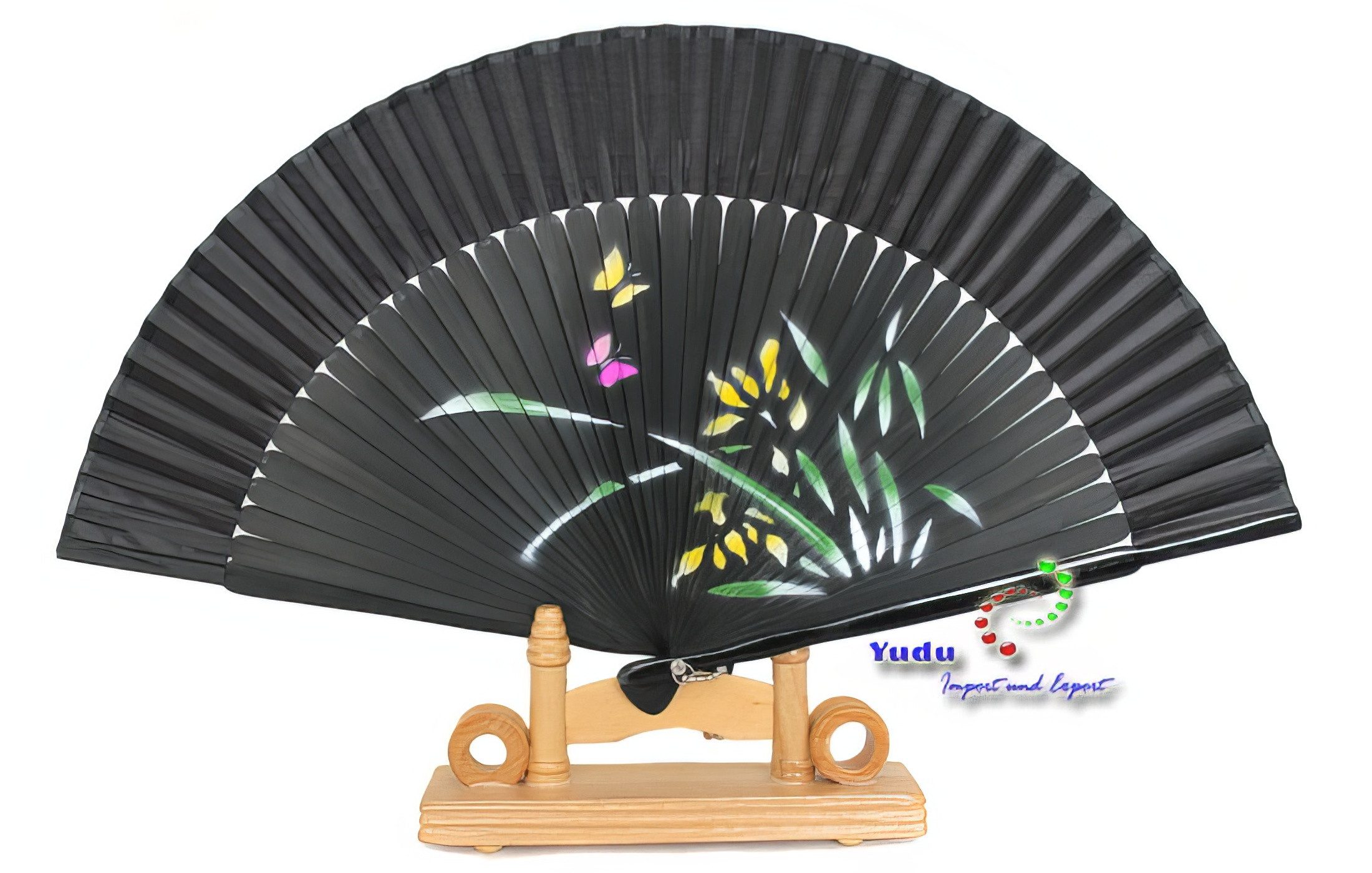 Yudu Handfächer 2 stück Handfächer Fächer mit schönen Motiven Handbemalt