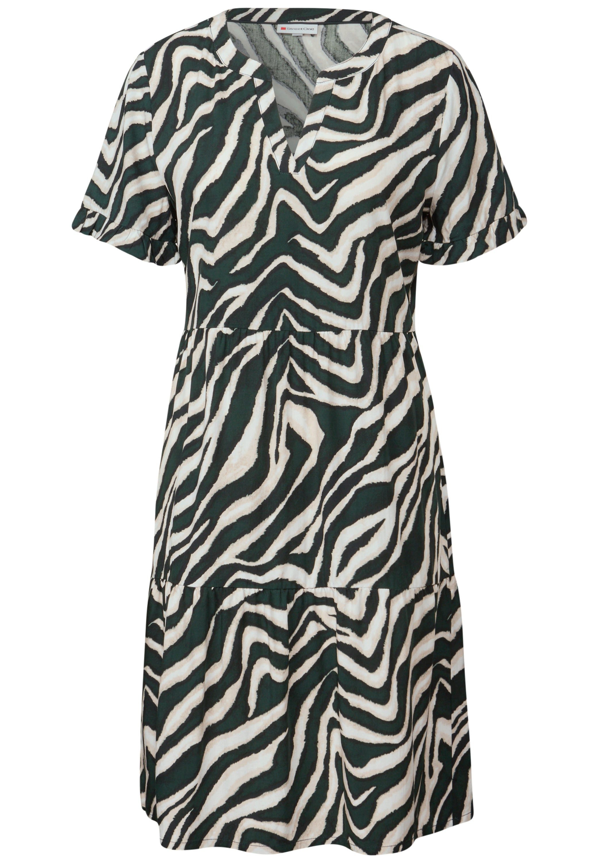 STREET ONE Blusenkleid Gemustertes Tunika-Kleid (1-tlg) günstig online kaufen