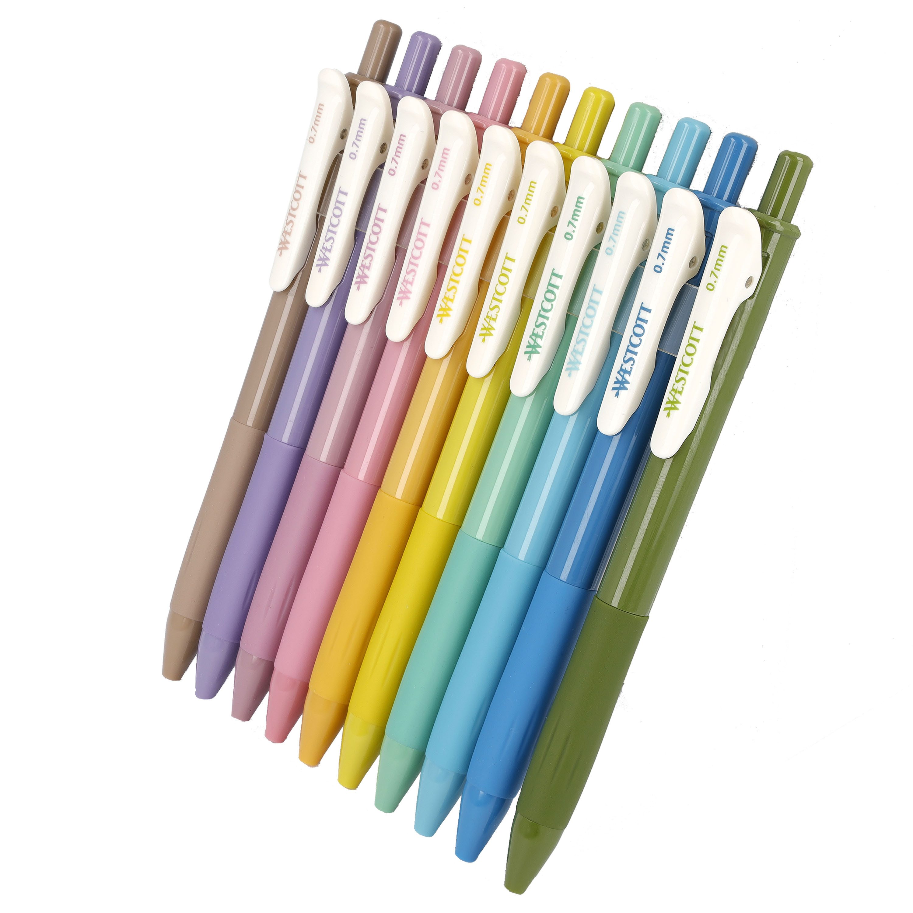 WESTCOTT Gelschreiber Gelstifte VINTAGE Set 10 Stück Frühlingsfarben, Gelschreiber Stifte, (Vorteilspack, 10-tlg), 0,7mm Strichstärke für weiche, präzise Striche