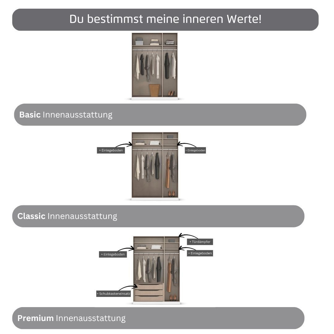 OTTO home Kleiderschrank Mehrzweckschrank Aktenschrank Möbel Mietswohnung Schlafzimmer AVOLA (3 verschiedene Ausstattungen BASIC/CLASSIC/PREMIUM (inkl. SOFT-CLO – Bild 5 von 5