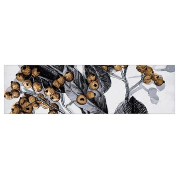 Bilderdepot24 Küchenrückwand grau dekor Aquarell Botanik Tropisch Aquarellbeeren, (1-tlg., Nischenrückwand - für Fliesenspiegel ohne Bohren - matt), Spritzschutz Rückwand Küche Herd - Folie selbstklebend versch. Größen