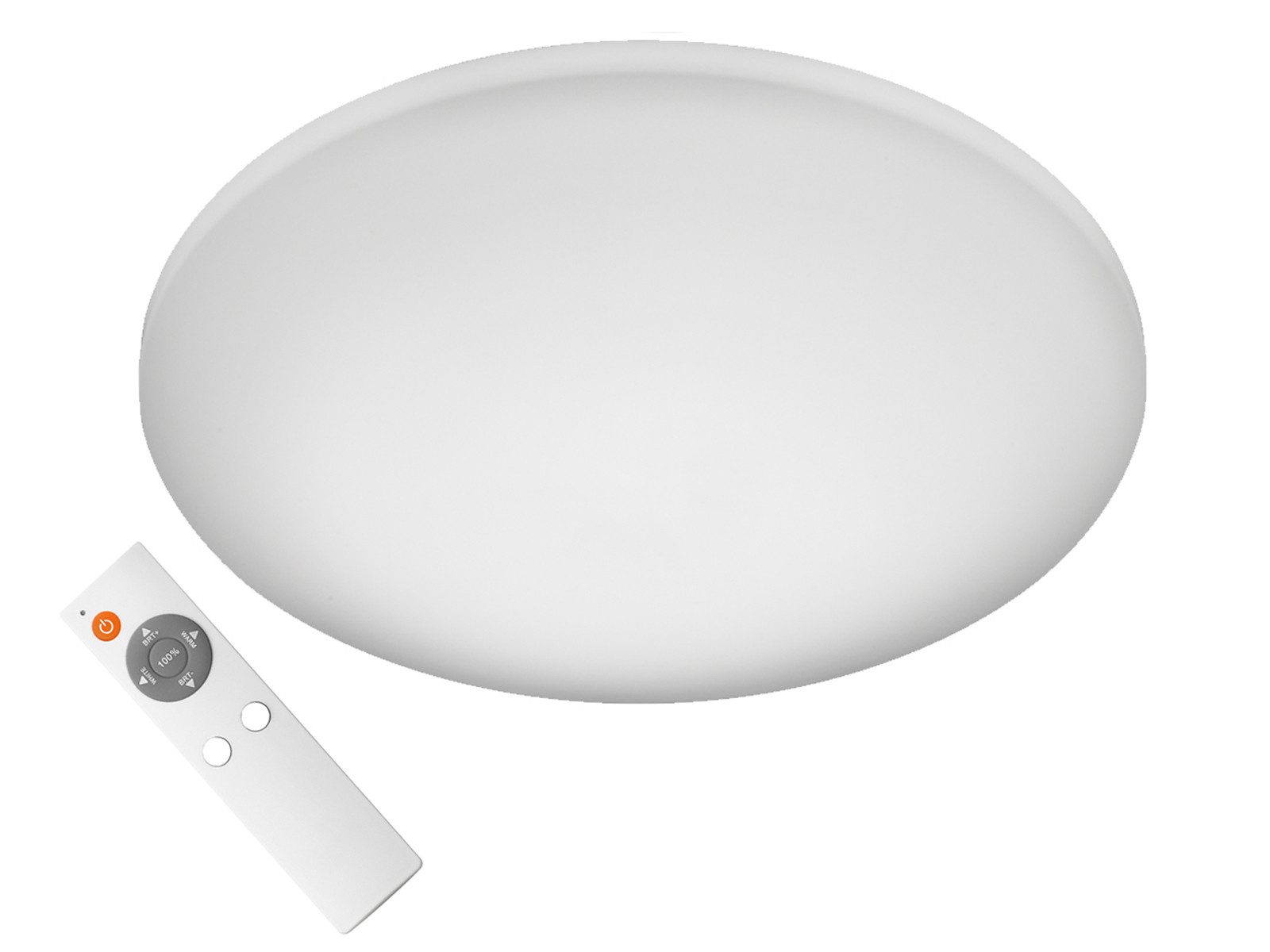 meineWunschleuchte LED Deckenleuchte, Dimmfunktion Nachtlichtfunktion, LED fest integriert, Warmweiß, Neutralweiß, flach mit Fernbedienung, Feuchtraumgeeignet für Bad und Keller Ø 40cm