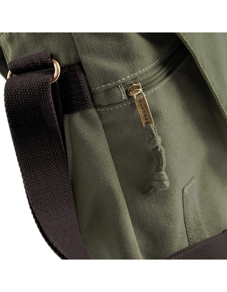 Herren Businesstaschen Quadra Messenger Bag Umhängetasche Schultertasche, Beschläge mit Antik-Messingeffekt