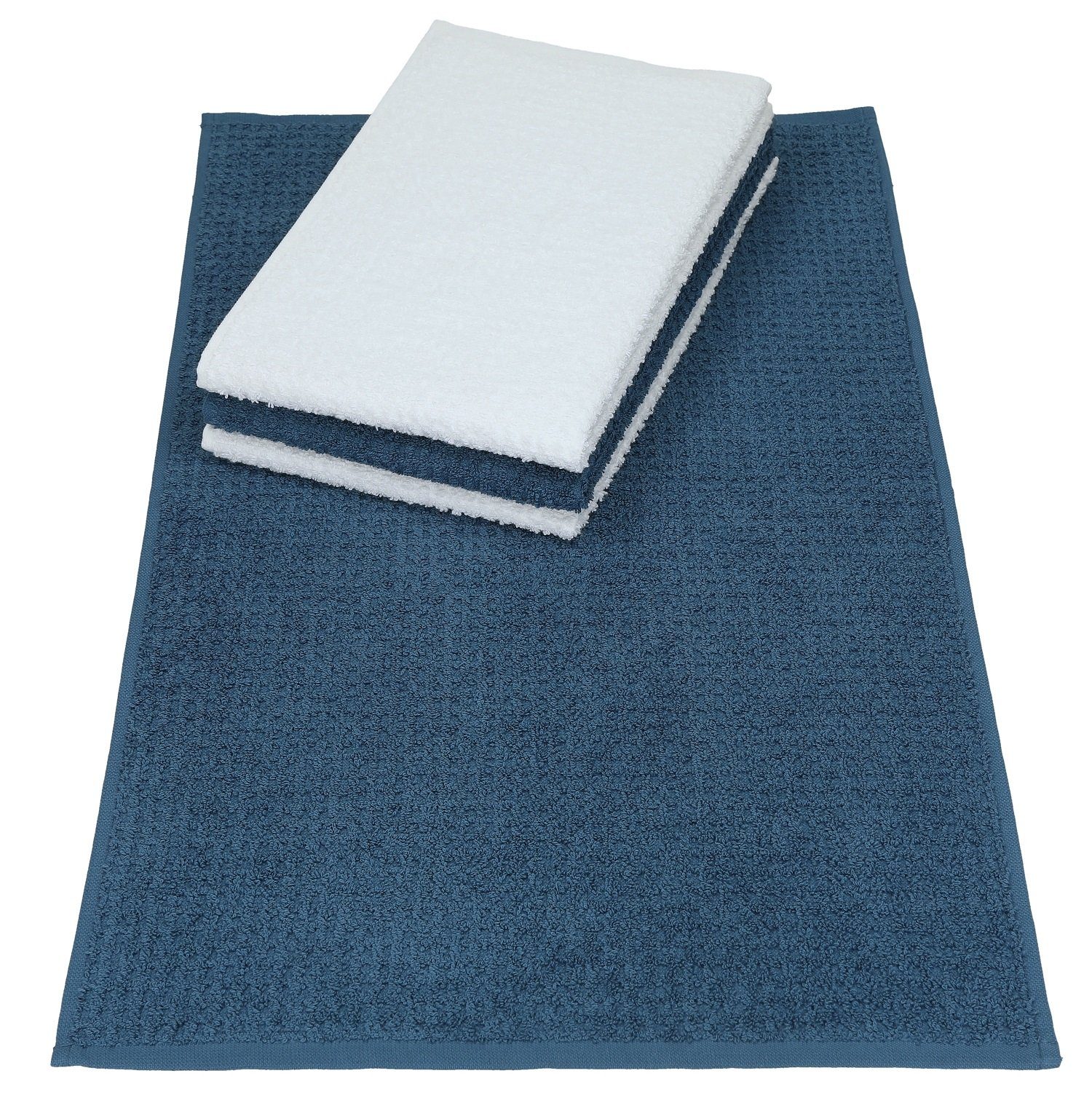 cm blau, Farben: Betz Set Baumwolle und 40x66 Küchenhandtücher 4er Weiss Geschirrtuch (4-tlg) 100%