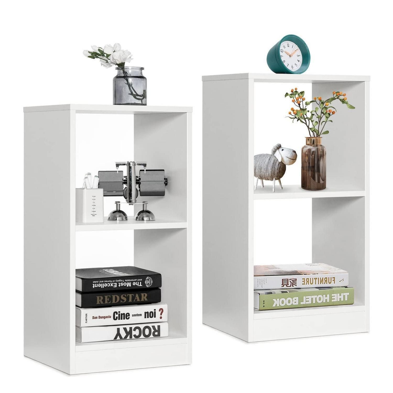 LuxusKollektion Bücherregal 2-teilig Bücherregal Set Weiß, 2-tlg.