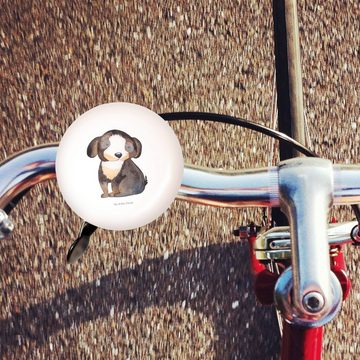 Mr. & Mrs. Panda Fahrradklingel Hund Entspannen - Weiß - Geschenk, flauschig, Lenker, Fahrradglocke, (1-tlg) Einzigartiges Motiv