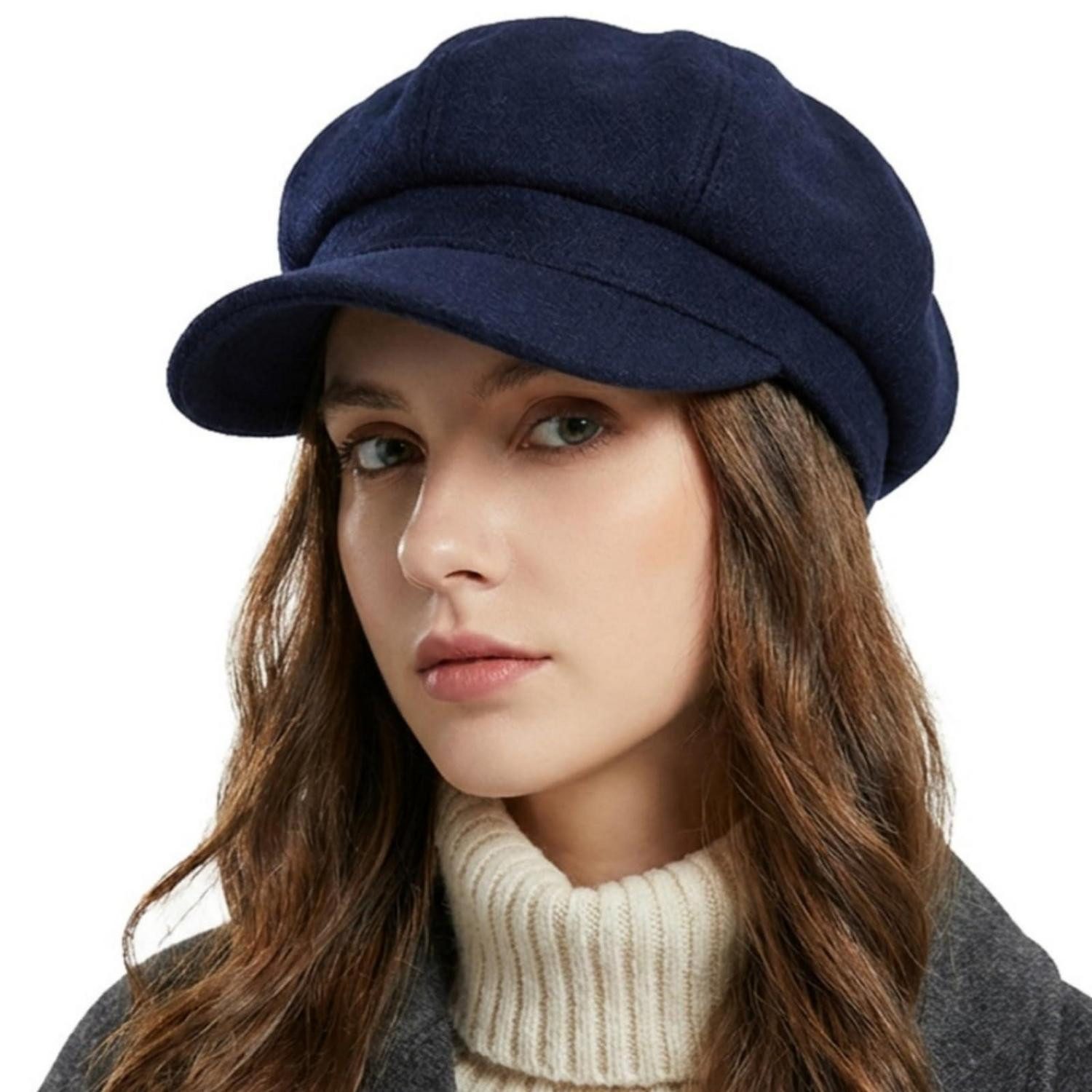 LuxusKollektion Ballonmütze Ballonmütze Damen Vintage Schirmmütze Einheitsgröße-M Marineblau